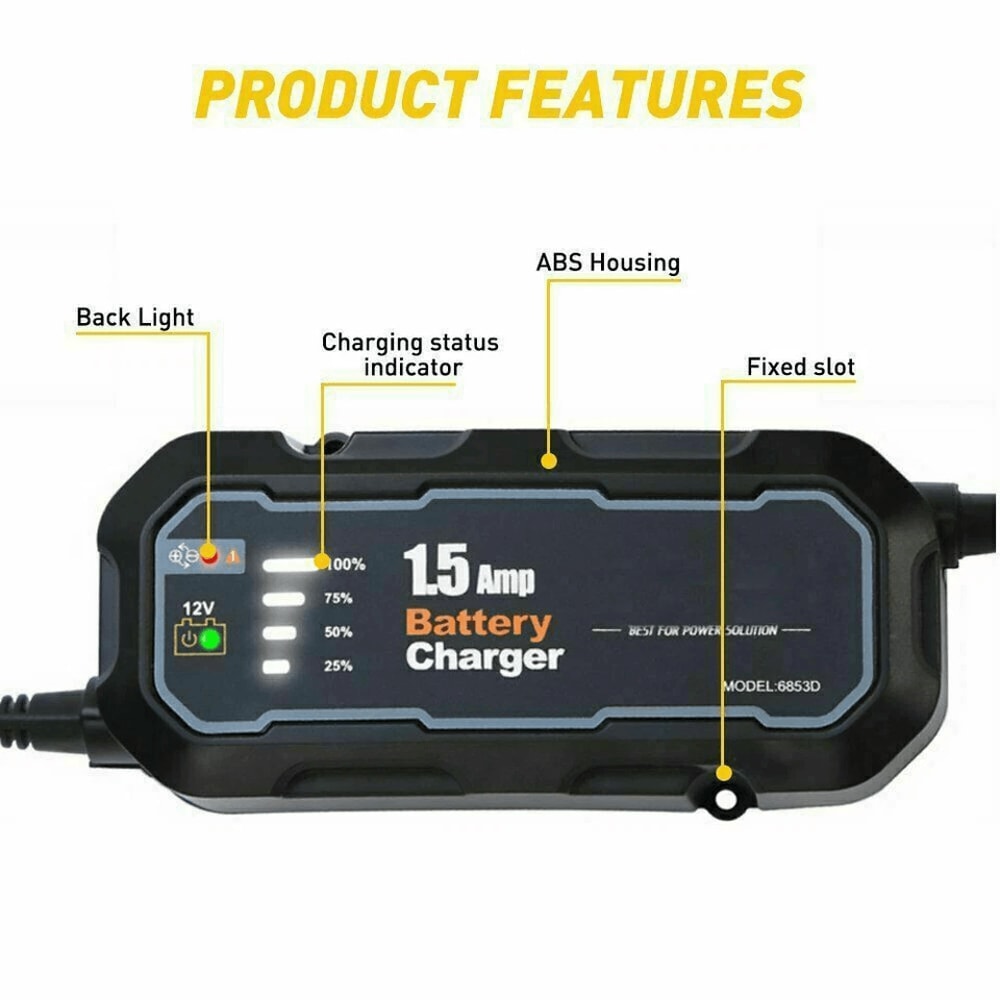 Smart Car Battery Charger Portable Auto Trickle Maintainer 1