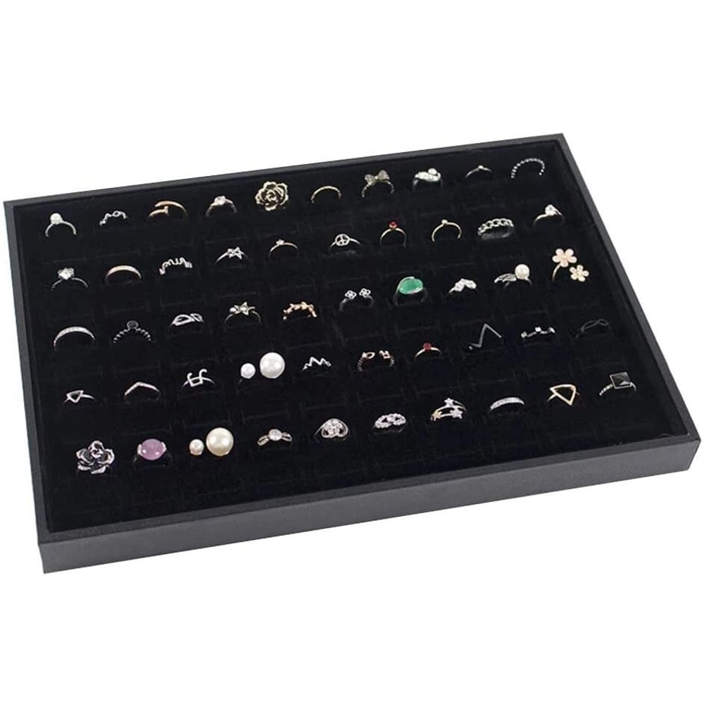 Jewelry Ring Display Organizer Tray Elegant Storage For Rings Earrings Stackable Storage Box Case 11