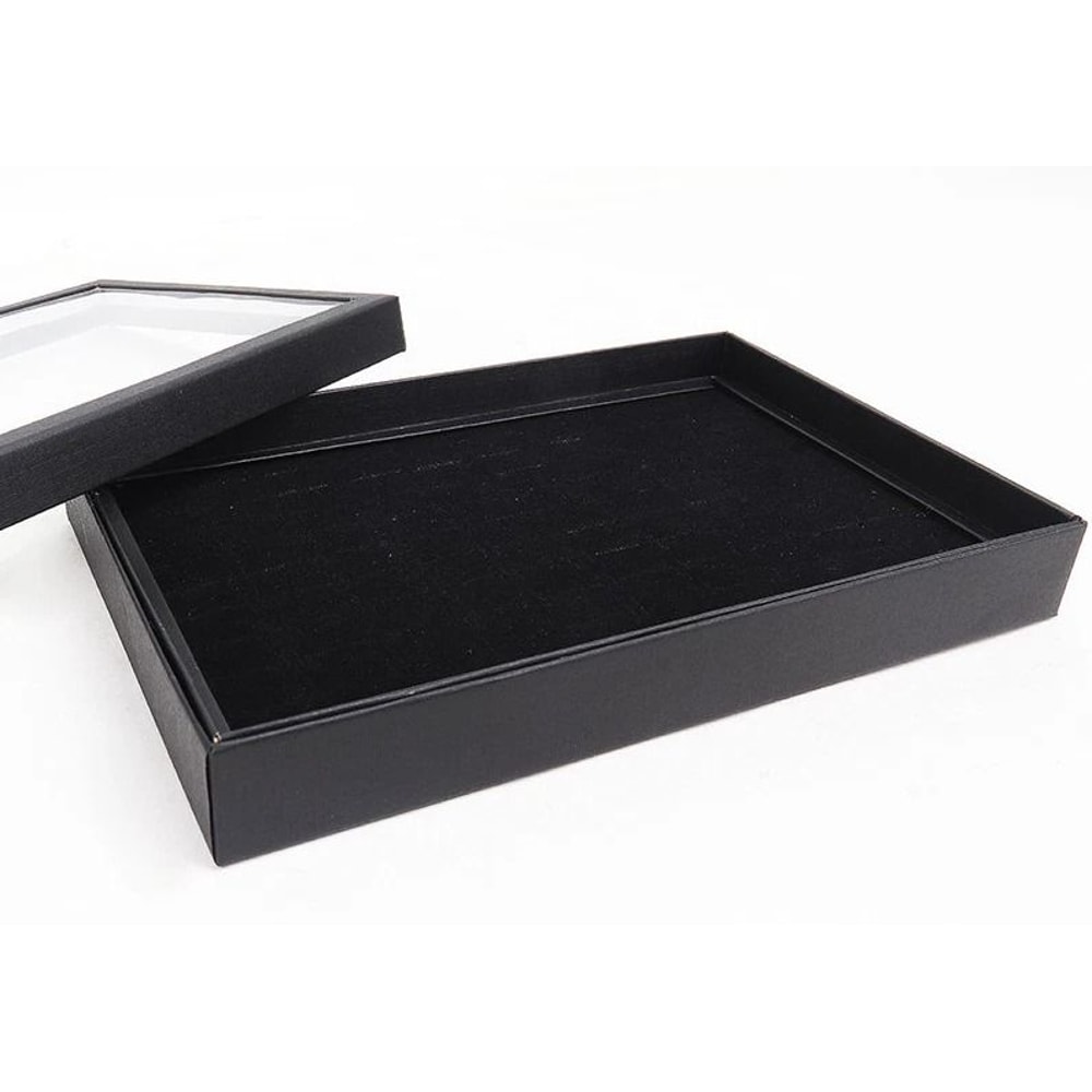 Jewelry Ring Display Organizer Tray Elegant Storage For Rings Earrings Stackable Storage Box Case 0