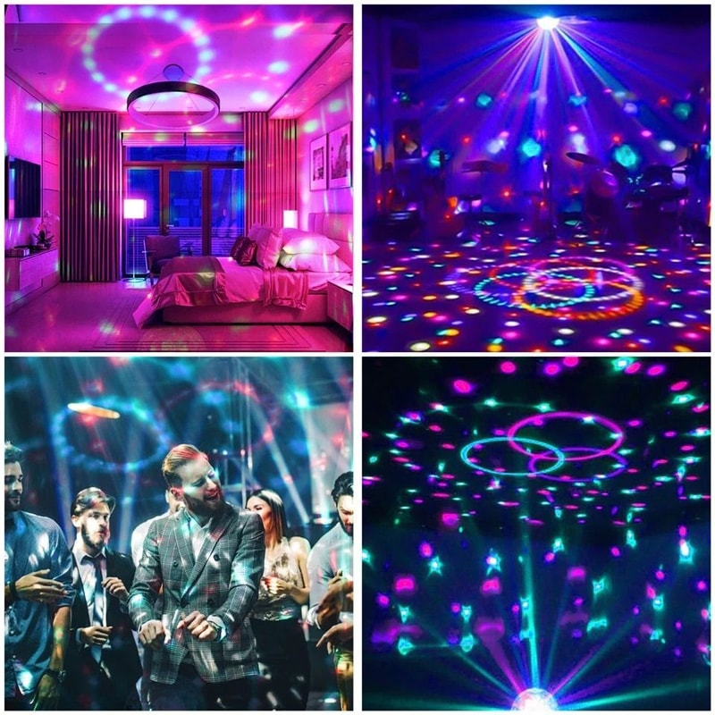 Premium LED Sound Activated Disco Ball Light With Remote Control Party Lights 1