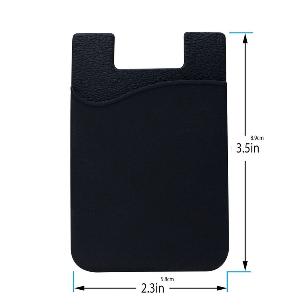 Silicone Credit Card Holder For Cell Phones Adhesive Wallet Pocket Stickers In Black 3
