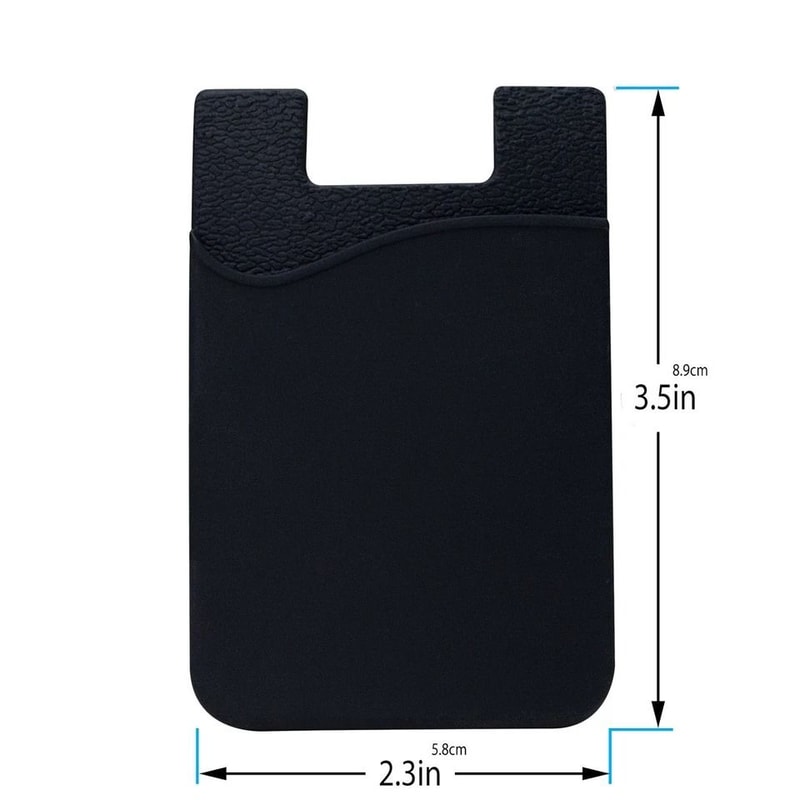 Silicone Credit Card Holder For Cell Phones Adhesive Wallet Pocket Stickers In Black 3