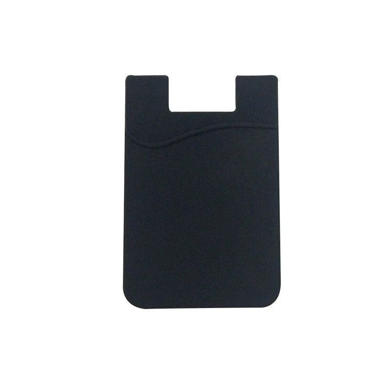 Silicone Credit Card Holder For Cell Phones Adhesive Wallet Pocket Stickers In Black 8