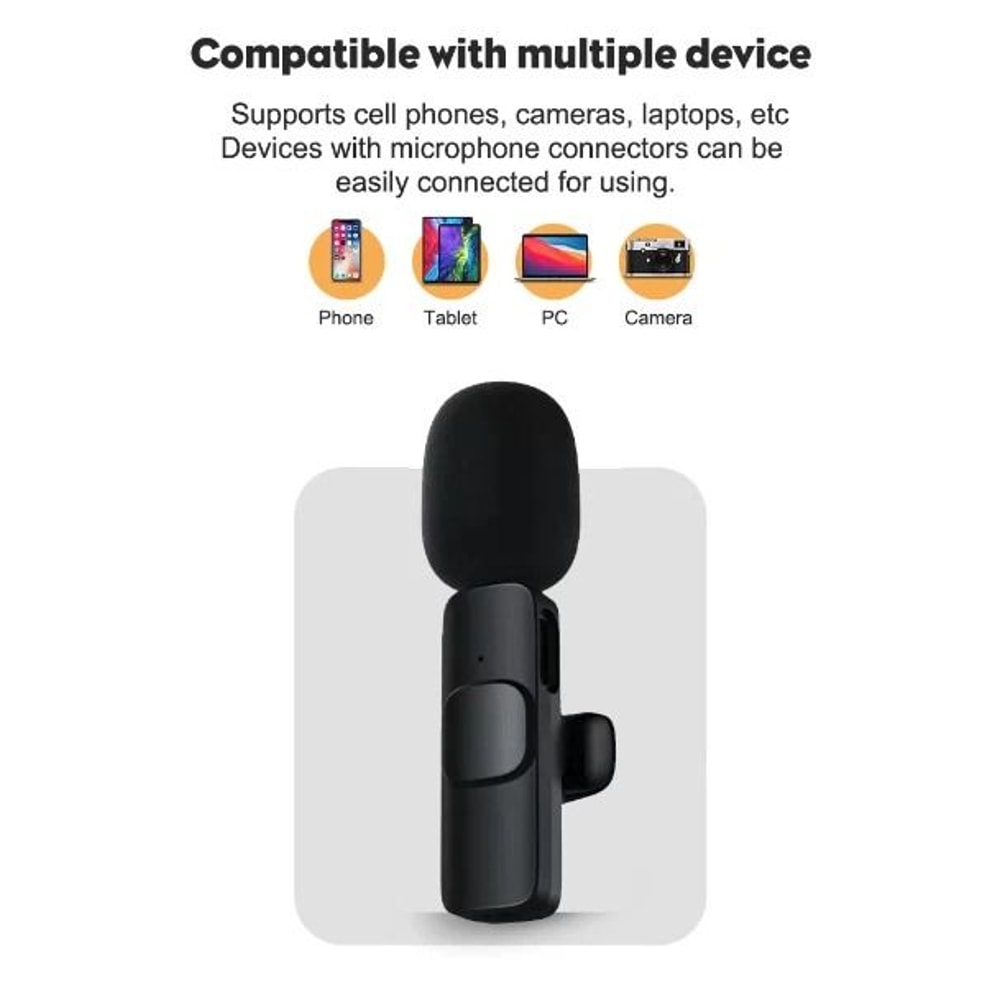 Wireless Lavalier Microphone For AndroidiPhone HighQuality PlugandPlay Audio Video Recording Mini