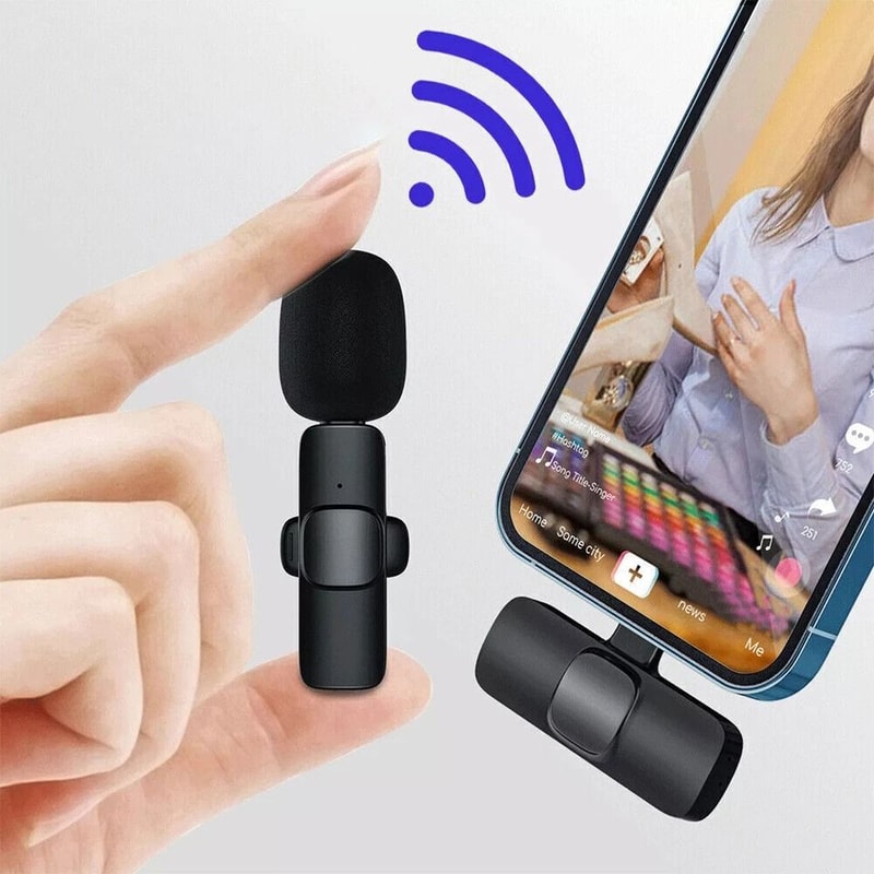 Wireless Lavalier Microphone For AndroidiPhone HighQuality PlugandPlay Audio Video Recording Mini