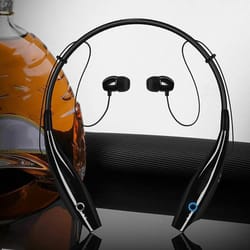 bluetooth neckband wireless headphones with mic & stereo earbuds comfortable, lightweight, and noise-canceling
