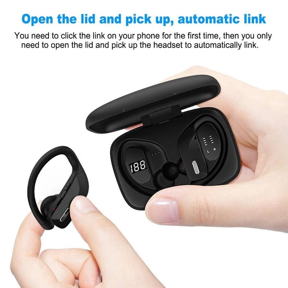 Bluetooth Headset TWS Wireless Earbuds Stereo Ear Hook With NoiseCanceling And SweatResistant Desig 5