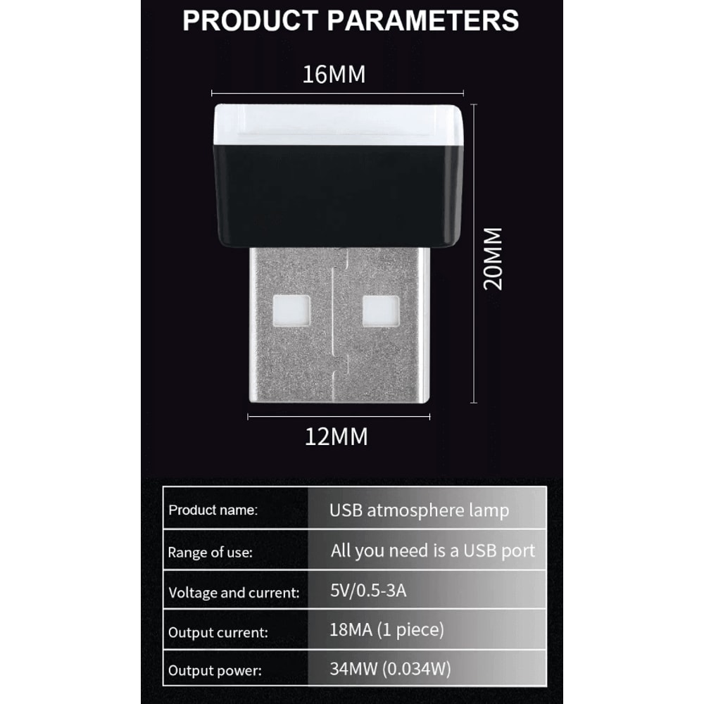 Mini Blue LED USB Car Interior Light Kit Neon Atmosphere Lamp For Cars Home USB Powered Ambient Li 11