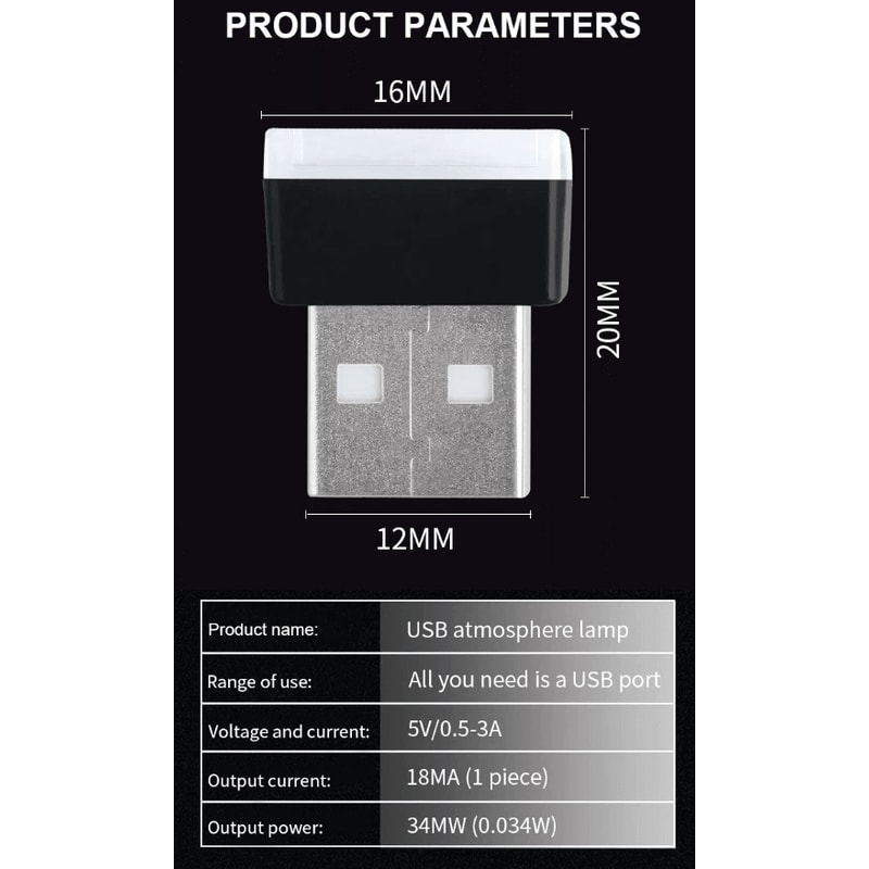 Mini Blue LED USB Car Interior Light Kit Neon Atmosphere Lamp For Cars Home USB Powered Ambient Li 11