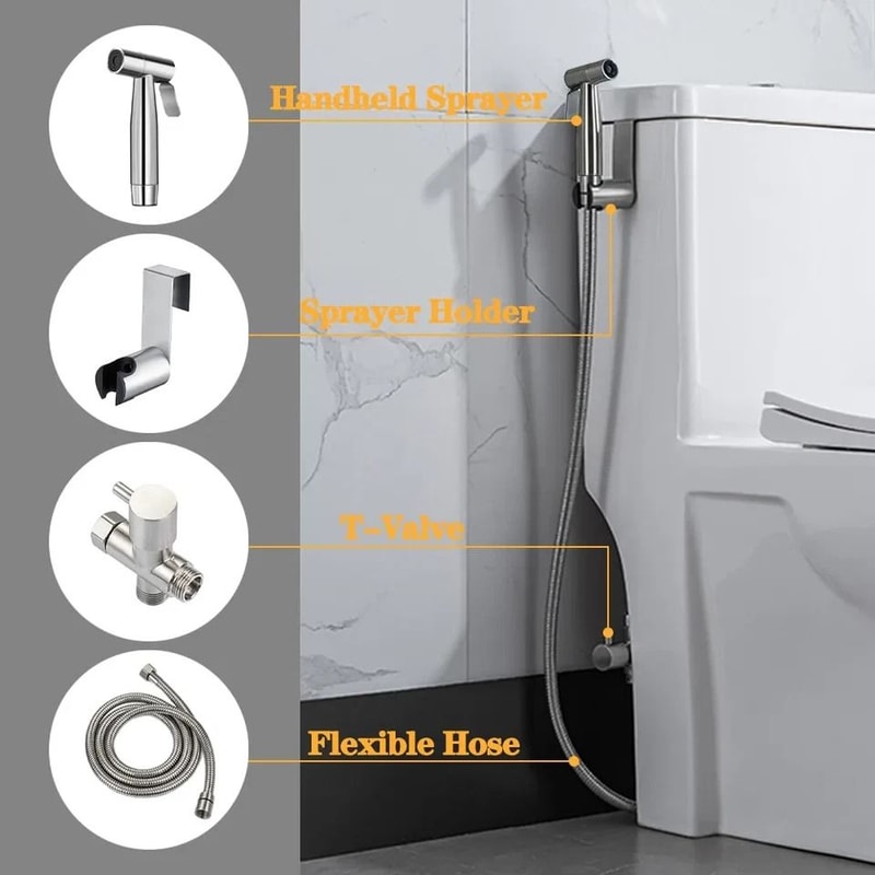Stainless Steel Handheld Bidet Sprayer Kit With Hose Toilet Bidet Spray Set 9