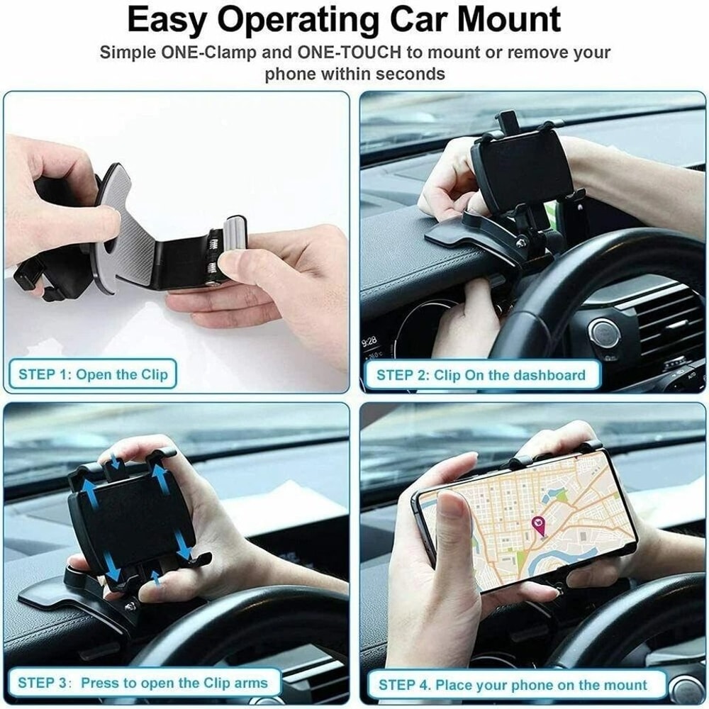 Universal Car Phone Mount Dashboard Clip Holder Adjustable Dashboard Phone Holder For GPS And Smart 3