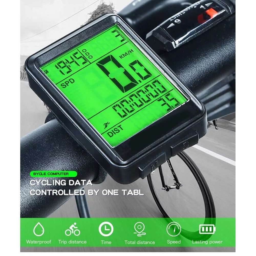 Wireless Bike Speedometer Waterproof Cycling Computer With LCD Display And Odometer 19