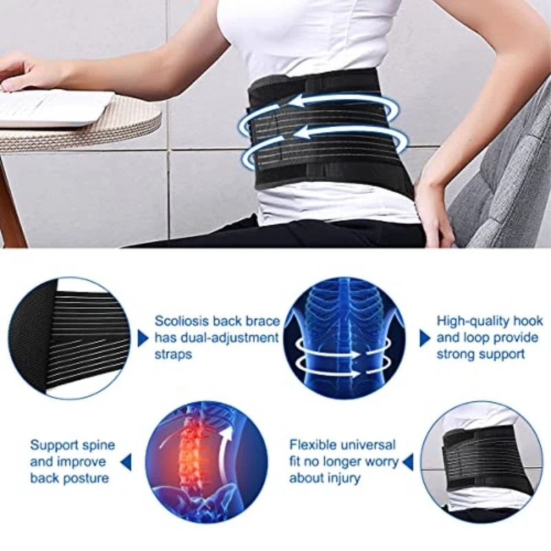 Premium Lower Back Support Brace For Lumbar Pain Relief Adjustable Waist Belt 2