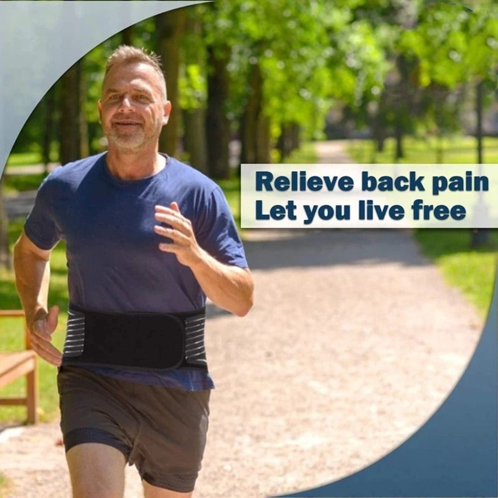 Premium Lower Back Support Brace For Lumbar Pain Relief Adjustable Waist Belt 12