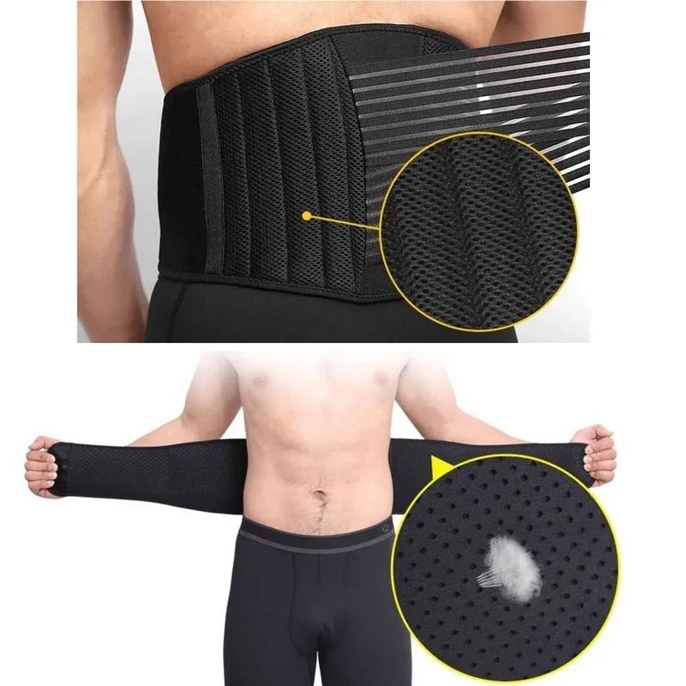 Premium Lower Back Support Brace For Lumbar Pain Relief Adjustable Waist Belt 15