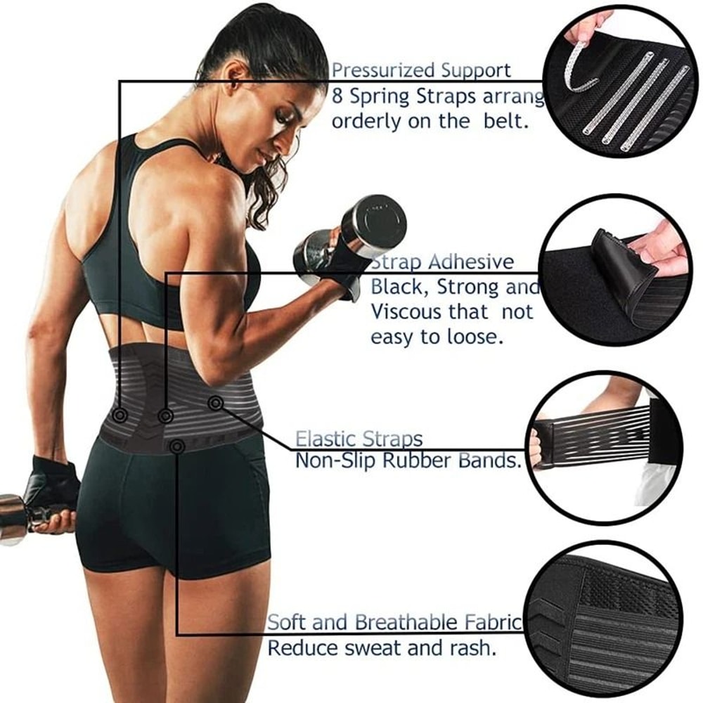 Premium Lower Back Support Brace For Lumbar Pain Relief Adjustable Waist Belt 3