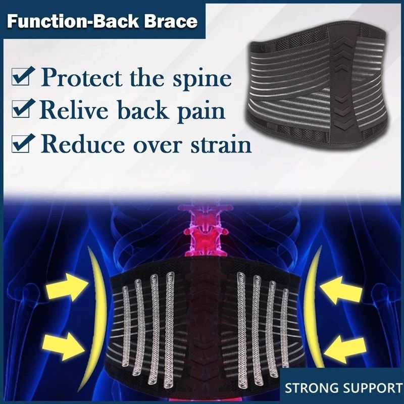 Premium Lower Back Support Brace For Lumbar Pain Relief Adjustable Waist Belt 5