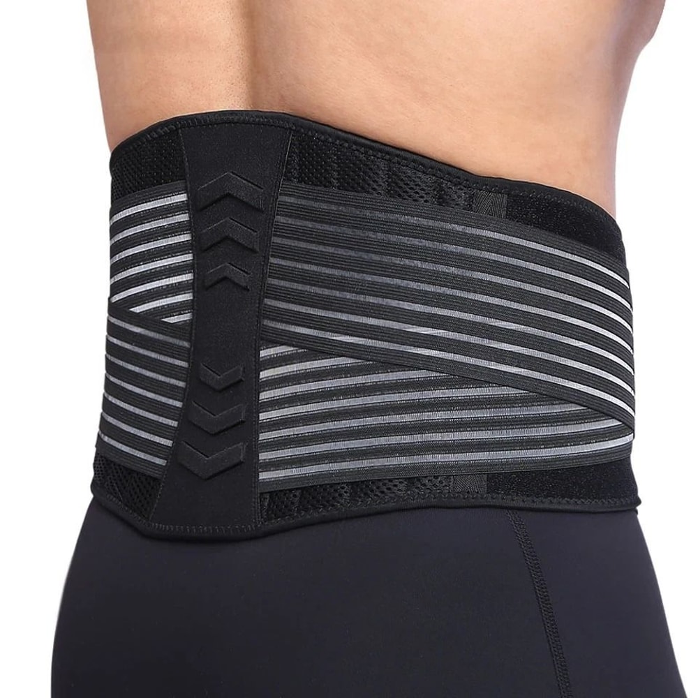 Premium Lower Back Support Brace For Lumbar Pain Relief Adjustable Waist Belt 0