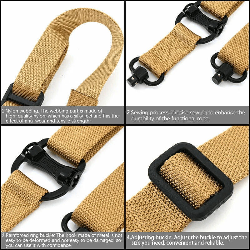 Tactical Quick Detach QD MultiMission Rifle Sling Adjustable Nylon Strap For Versatile Use 12