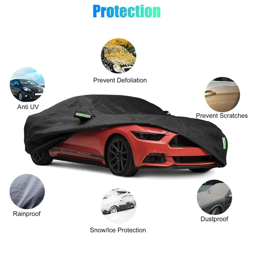 Universal Car Cover For AllWeather Protection Waterproof Sun Protection For Outdoor Vehicles Durabl 4