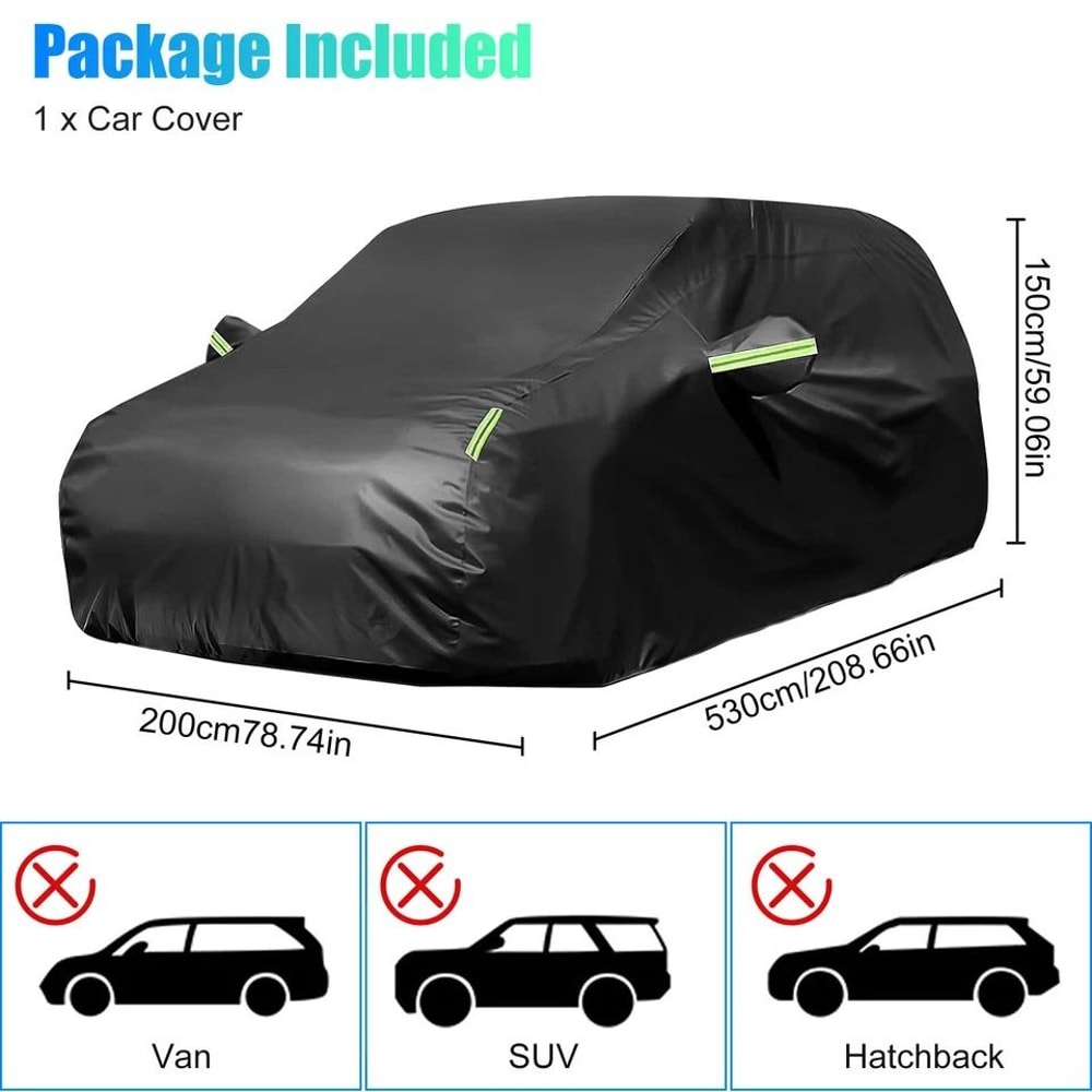 Universal Car Cover For AllWeather Protection Waterproof Sun Protection For Outdoor Vehicles Durabl 1