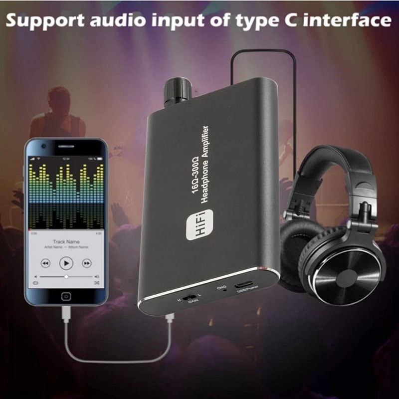 HiFi Headphone Amplifier Portable Amp With USB Audio Cable For HighQuality Sound 7