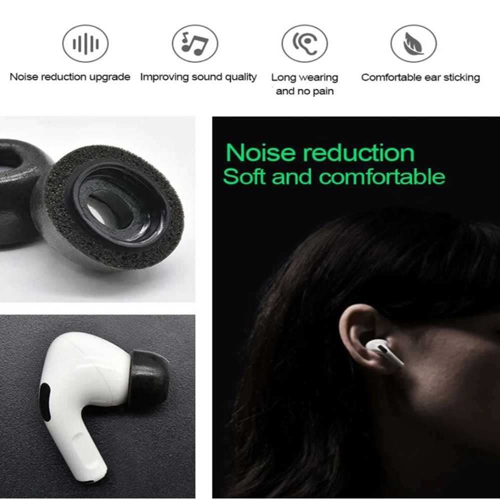 Memory Foam Replacement Ear Tips For Apple AirPods Pairs For Comfortable 10