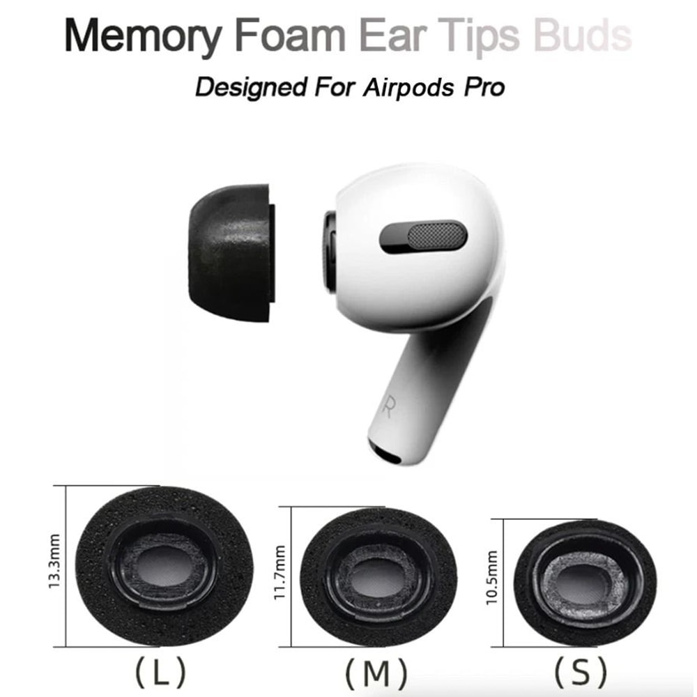 Memory Foam Replacement Ear Tips For Apple AirPods Pairs For Comfortable 8