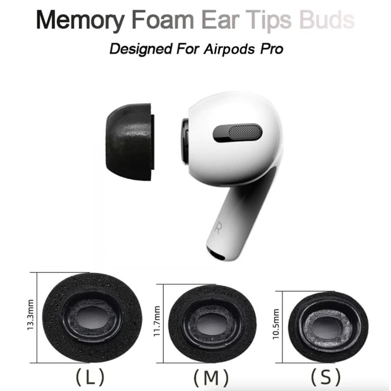 Memory Foam Replacement Ear Tips For Apple AirPods Pairs For Comfortable 8