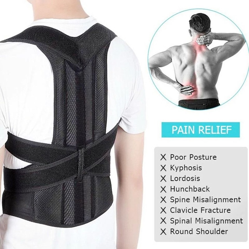 Adjustable Posture Corrector For Low Back Support Shoulder Brace Effective Pain Relief For Men Wo