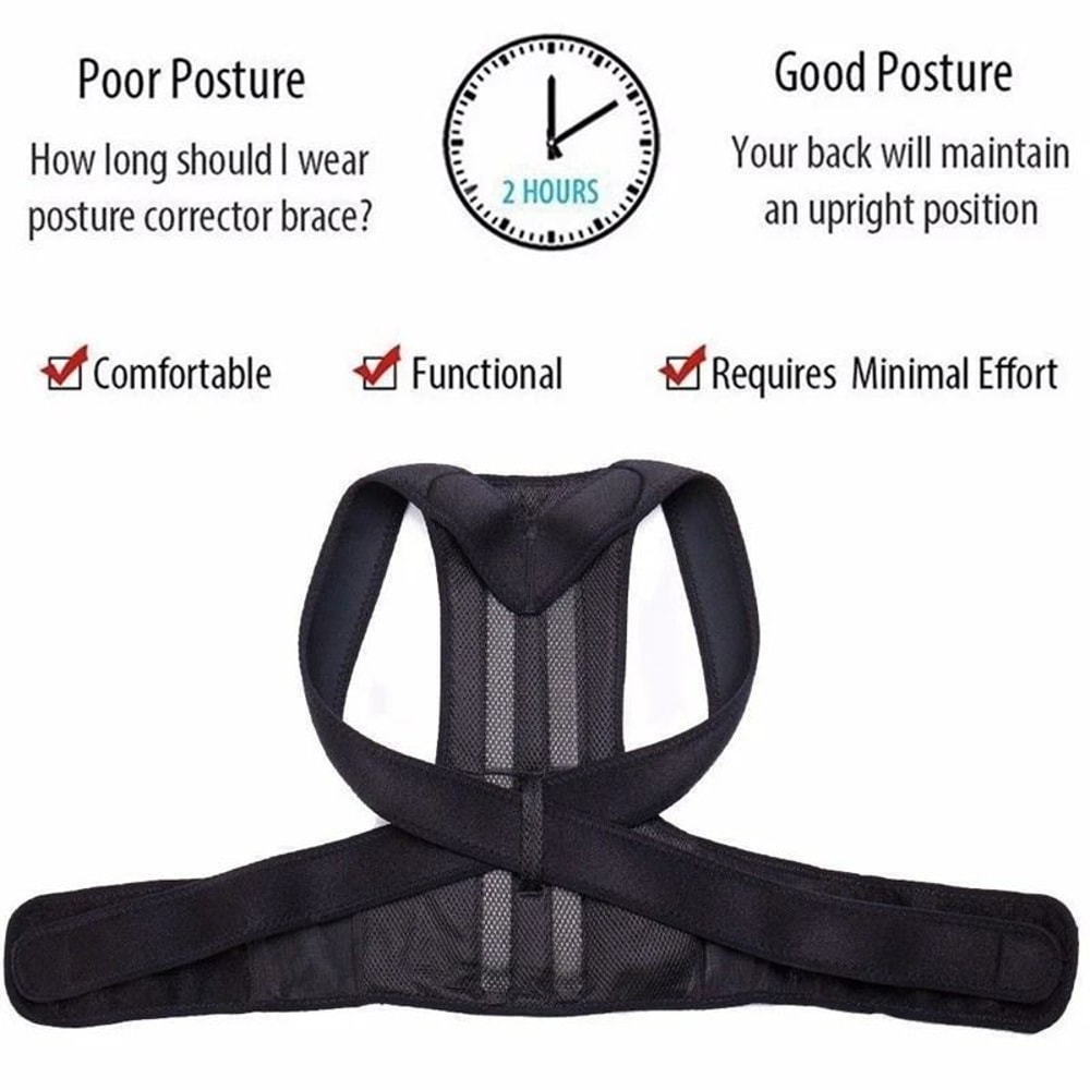Adjustable Posture Corrector For Low Back Support Shoulder Brace Effective Pain Relief For Men Wo