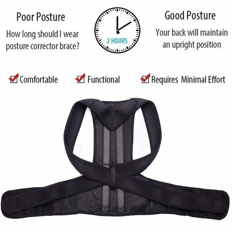 Adjustable Posture Corrector For Low Back Support Shoulder Brace Effective Pain Relief For Men Wo