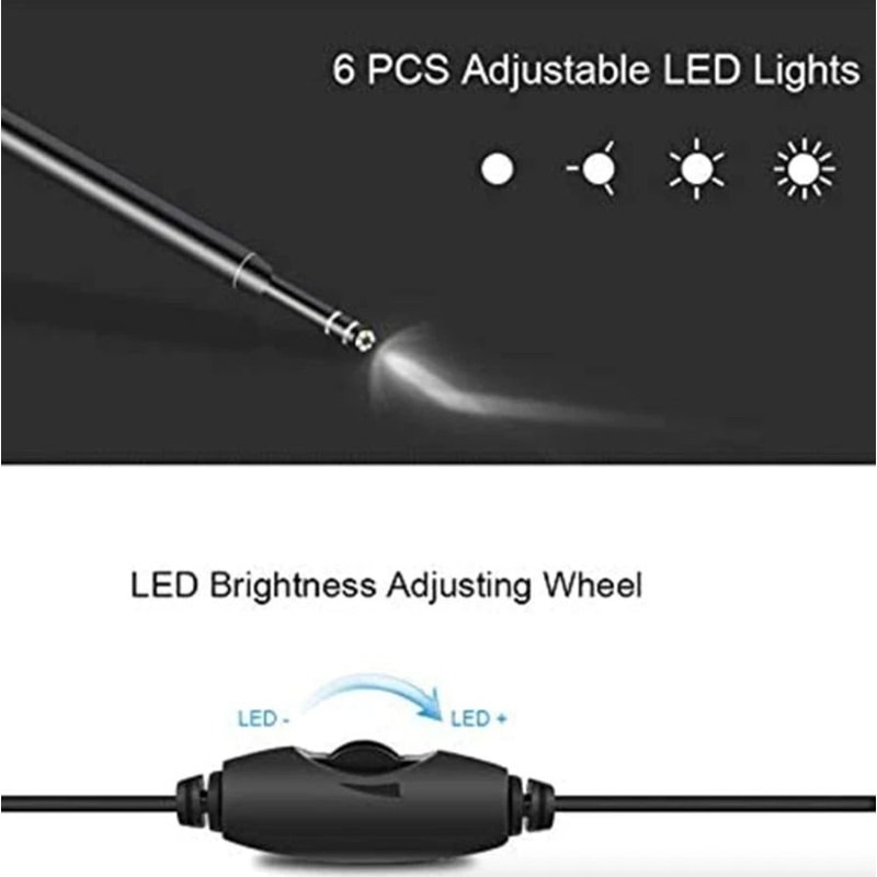 LED Ear Endoscope Otoscope Camera With Adjustable LED Lights HD Ear Wax Cleaning Tool Kit For Safe 14