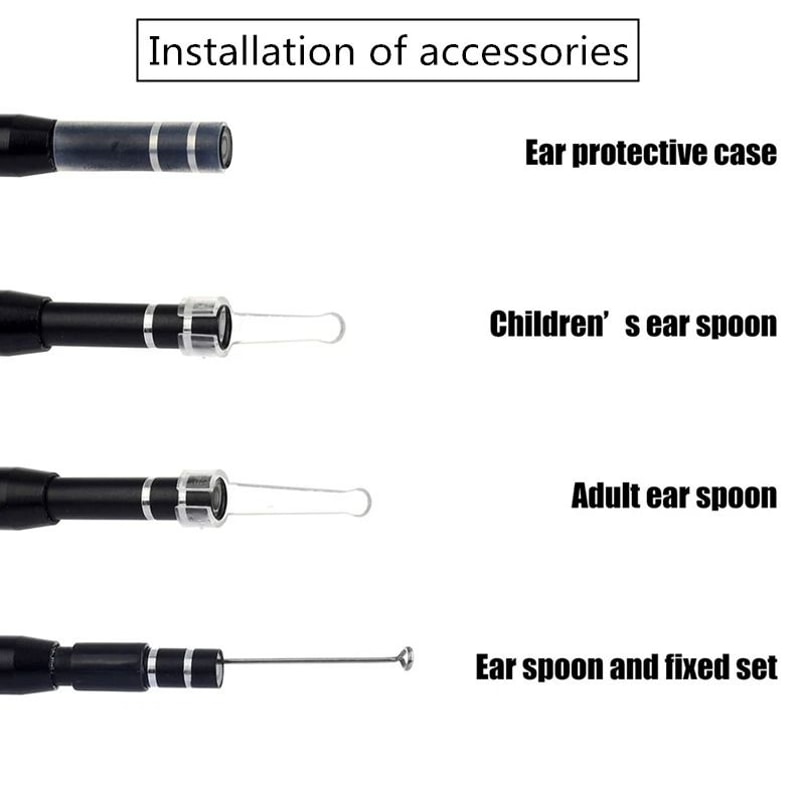 LED Ear Endoscope Otoscope Camera With Adjustable LED Lights HD Ear Wax Cleaning Tool Kit For Safe 6