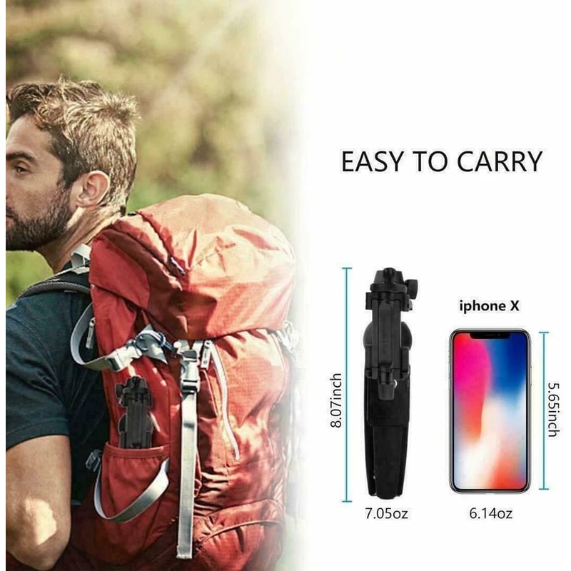 Selfie Stick Tripod With Bluetooth Remote Extendable For IPhone Android 1