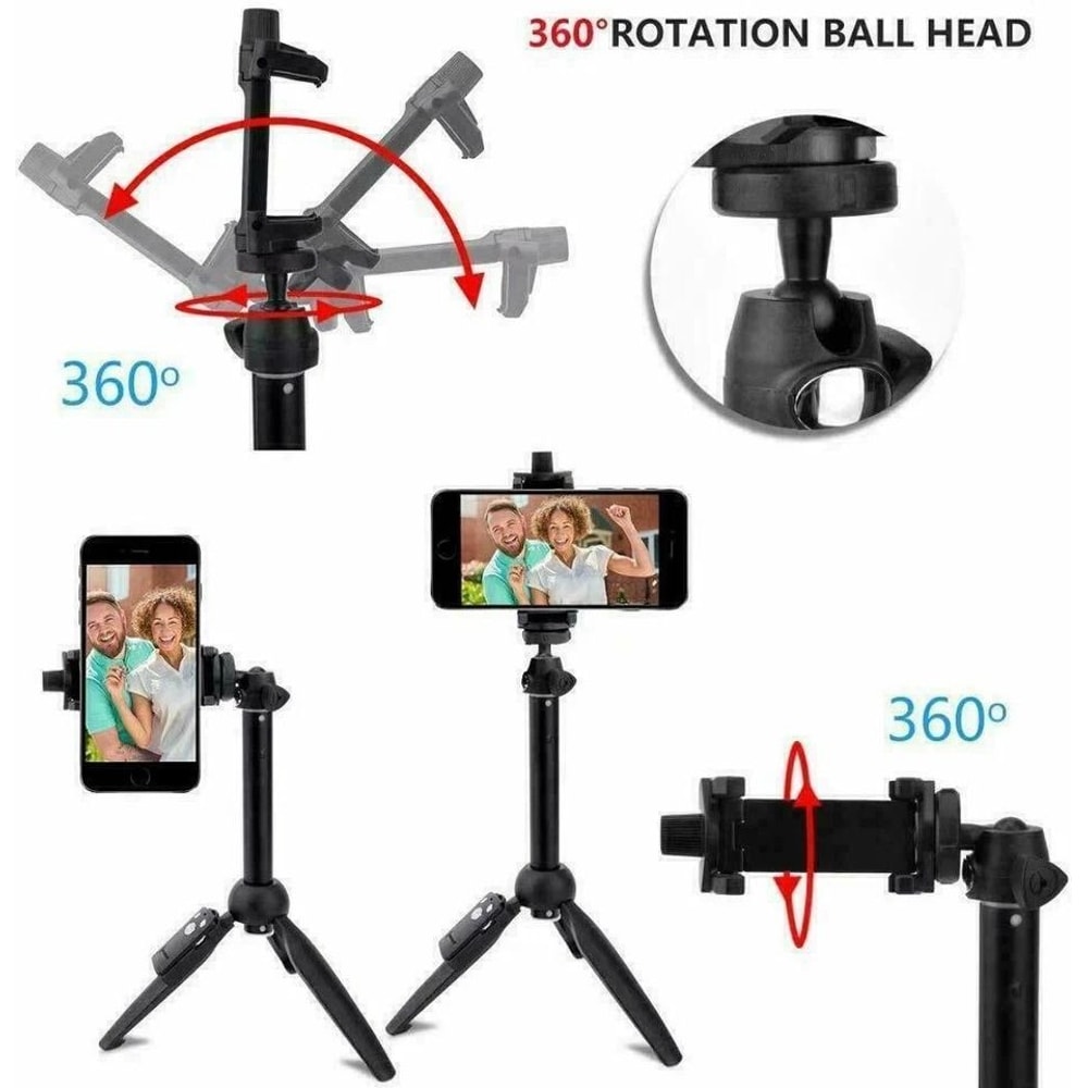 Selfie Stick Tripod With Bluetooth Remote Extendable For IPhone Android 3