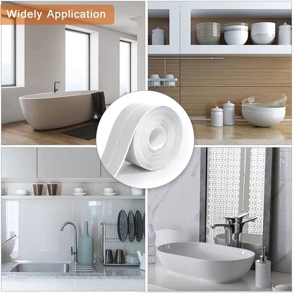 PVC Self Adhesive Caulk Sealing Tape For Kitchen And Bathroom Walls Sinks And Toilets 1