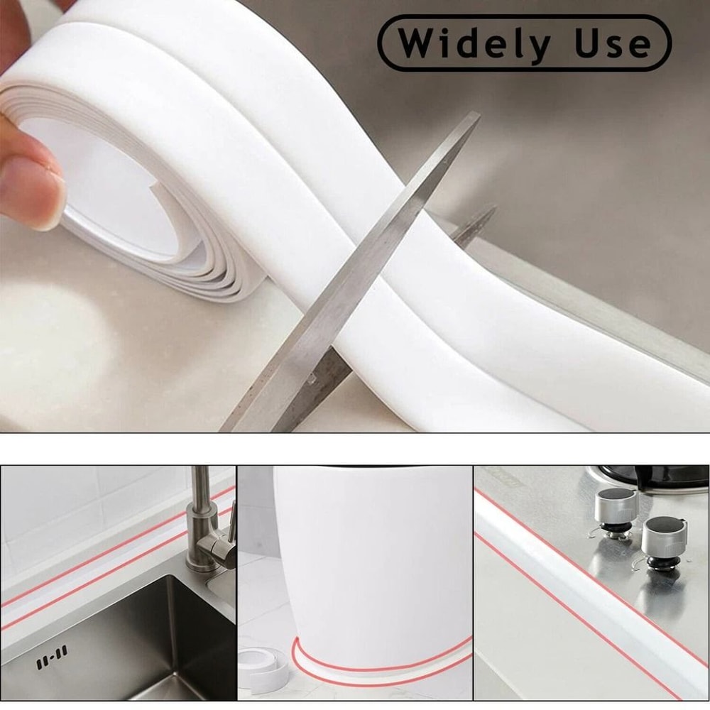 PVC Self Adhesive Caulk Sealing Tape For Kitchen And Bathroom Walls Sinks And Toilets 3