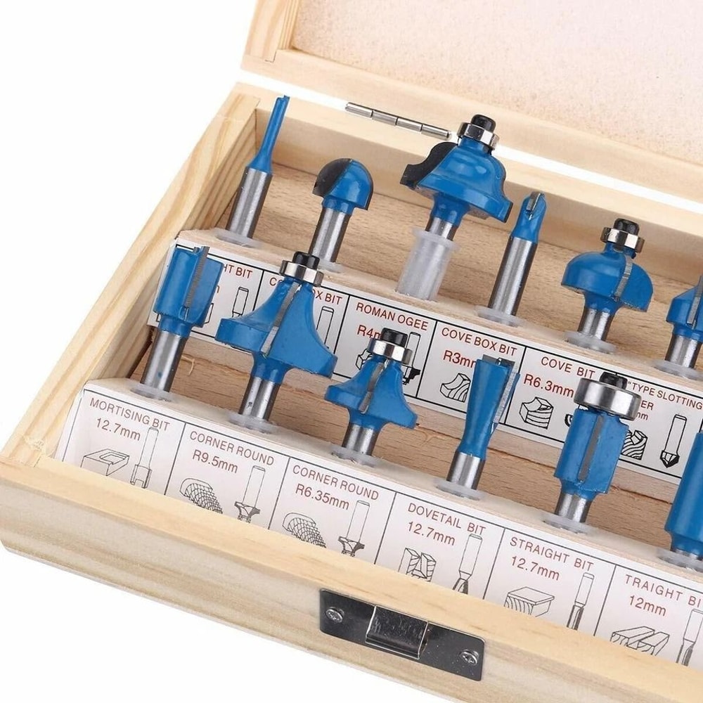 Piece Tungsten Carbide Router Bit Set For Precision Woodworking 4