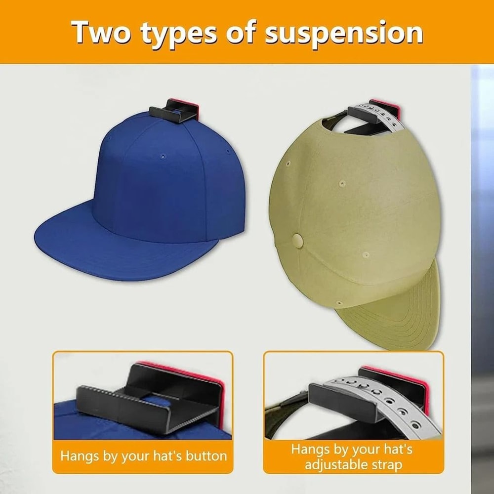 Baseball Cap Hat Rack Wall Door Hanger Holder Hooks Adhesive Storage Organizer 2