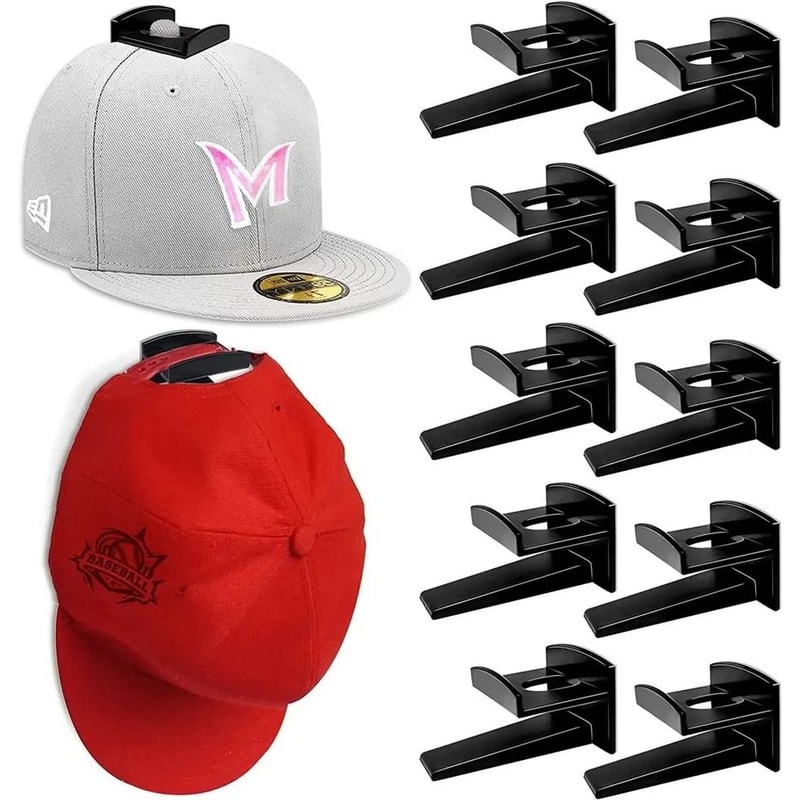 Baseball Cap Hat Rack Wall Door Hanger Holder Hooks Adhesive Storage Organizer 7