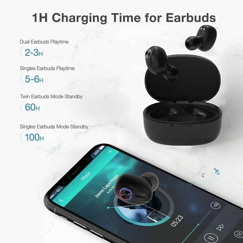 Premium Bluetooth Wireless Earbuds With Noise Cancelling Waterproof TWS Earphones 8