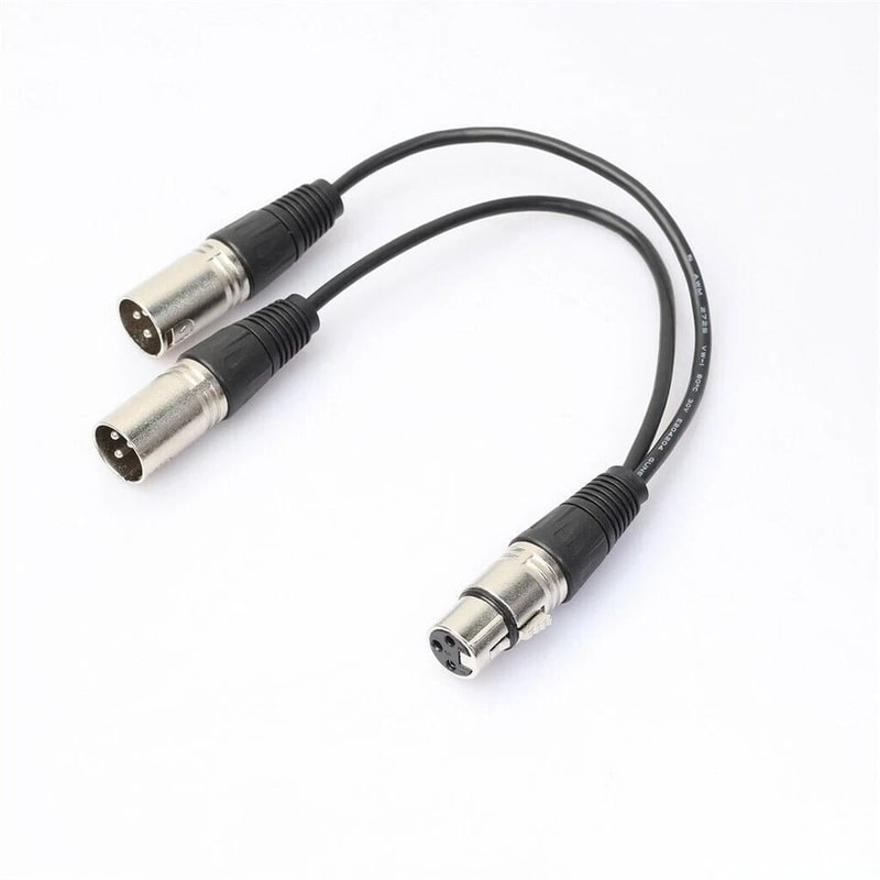 XLR Female To Dual Male Plug Y Splitter Cable Adapter For Microphone 4