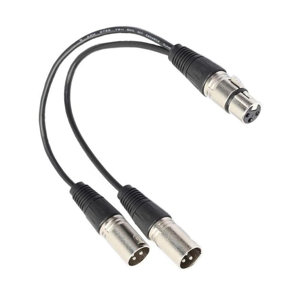 XLR Female To Dual Male Plug Y Splitter Cable Adapter For Microphone 6