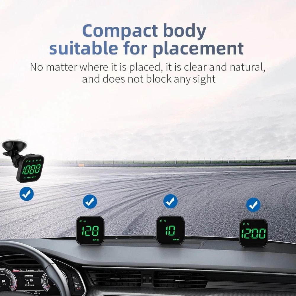 Digital Car HUD GPS Speedometer Head Up Display With Overspeed Alarm And Compass 2