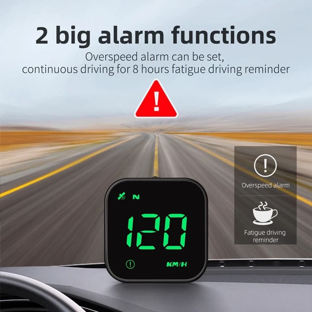 Digital Car HUD GPS Speedometer Head Up Display With Overspeed Alarm And Compass 9