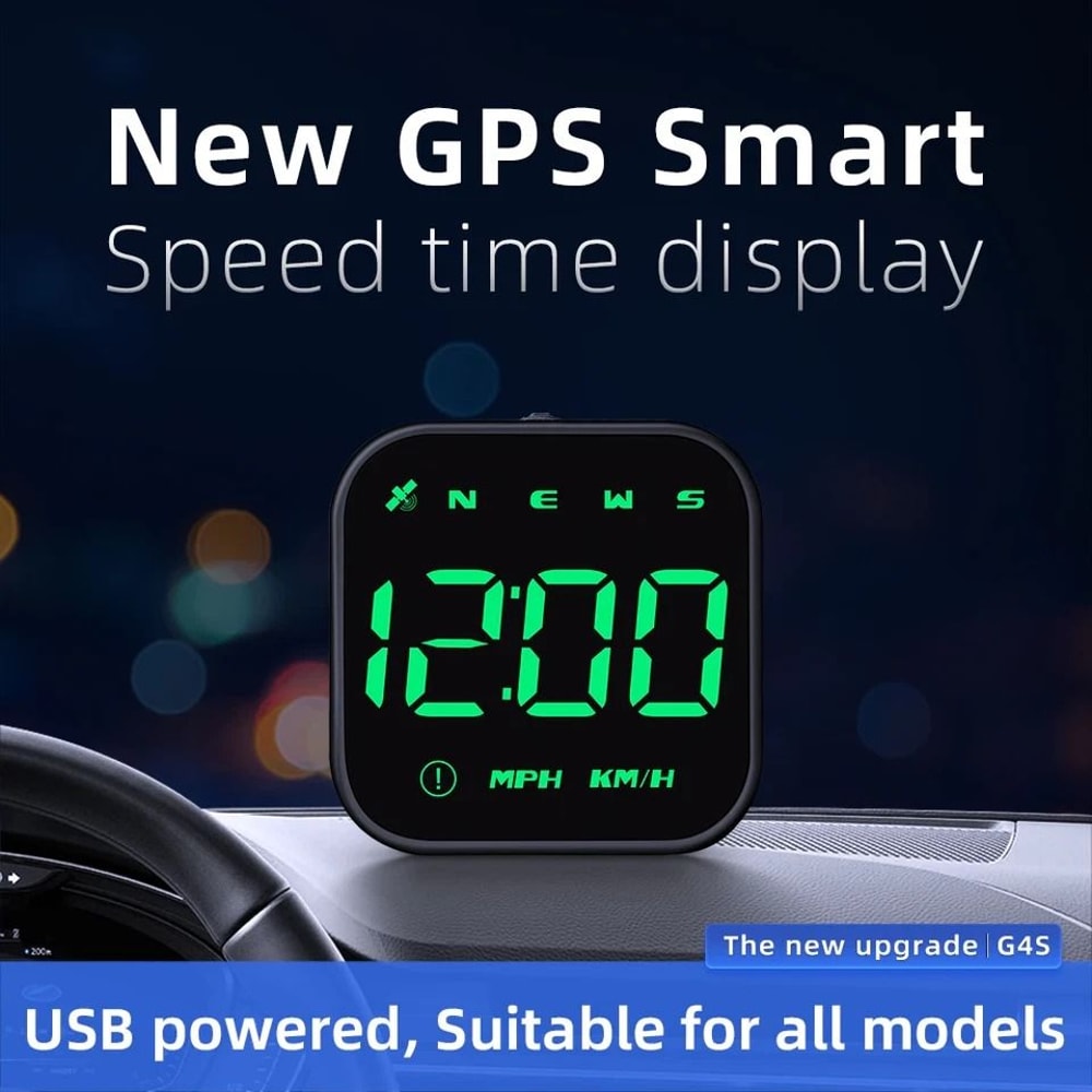 Digital Car HUD GPS Speedometer Head Up Display With Overspeed Alarm And Compass 10