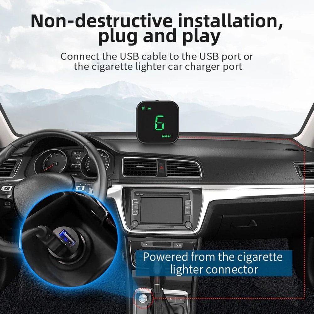 Digital Car HUD GPS Speedometer Head Up Display With Overspeed Alarm And Compass 14