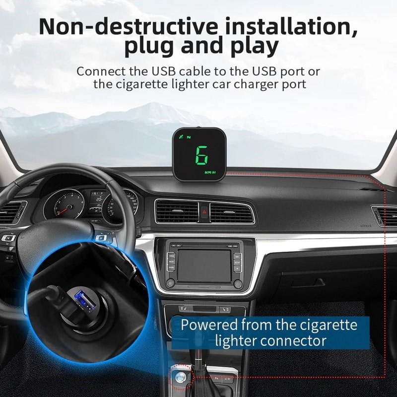 Digital Car HUD GPS Speedometer Head Up Display With Overspeed Alarm And Compass 14