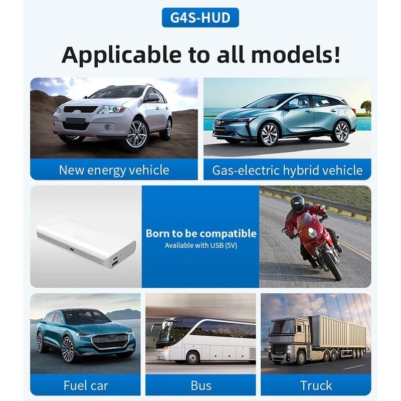 Digital Car HUD GPS Speedometer Head Up Display With Overspeed Alarm And Compass 16